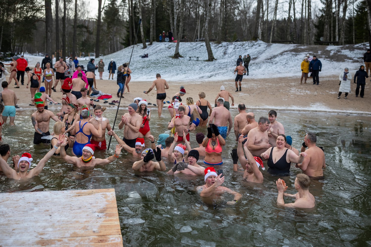 APTOPIX New Year's Day Lithuania