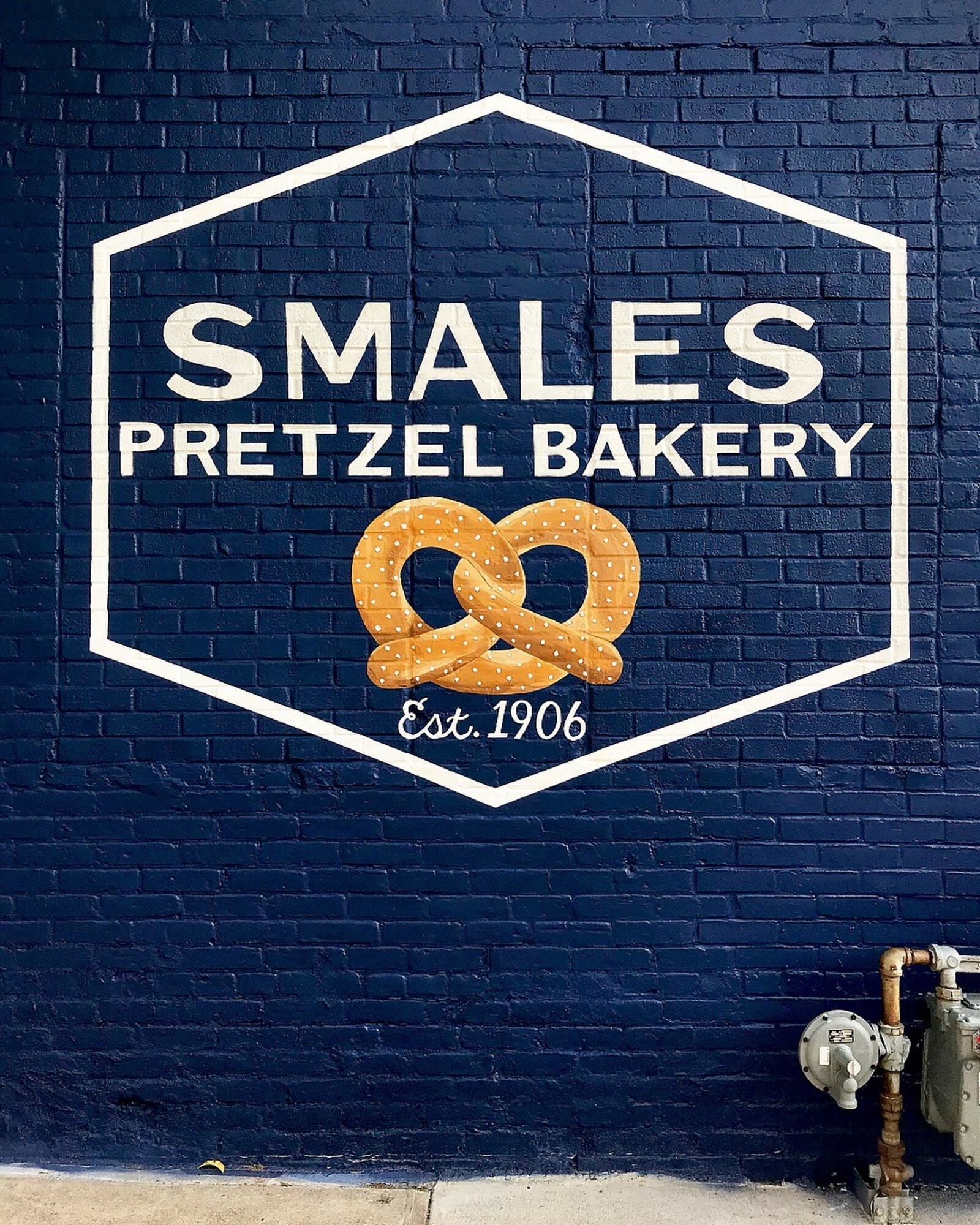 Marysa Marderosian of Pictograph Signs completed the sign on Smales Pretzel Bakery in late August of 2018.