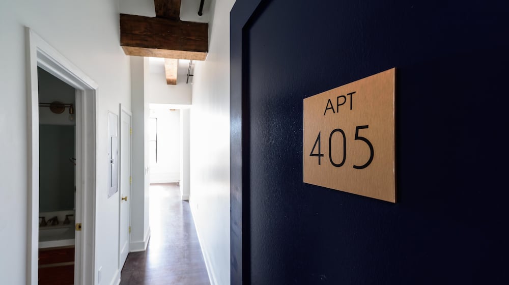 An apartment in the Home Telephone Building Lofts, located at 52 S. Jefferson St. in downtown Dayton’s Fire Blocks District. Built for the Ohio State Telephone Co. in 1915, Price Stores occupied the building starting in 1952 until moving to Centerville in 2020. TOM GILLIAM/CONTRIBUTING PHOTOGRAPHER