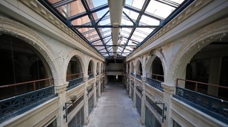 The Third Street Arcade in the Dayton Arcade. Developers plan to use millions of dollars worth of federal tax credits to rehab the massive arcade complex in downtown. TY GREENLESS / STAFF