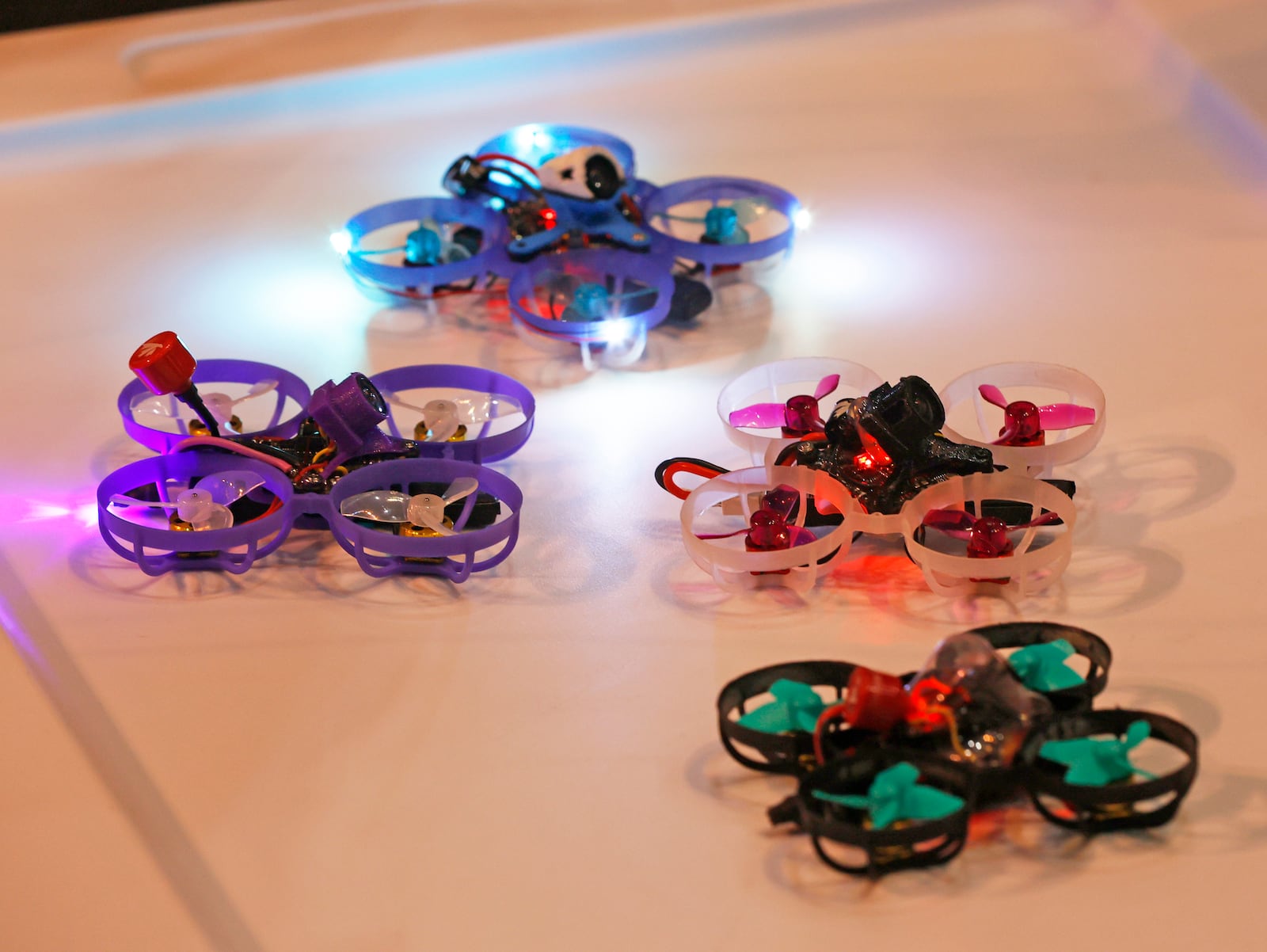 Micro drones like these will race through an indoor course in the National Museum of the U.S. Air Force this weekend. CONTRIBUTED