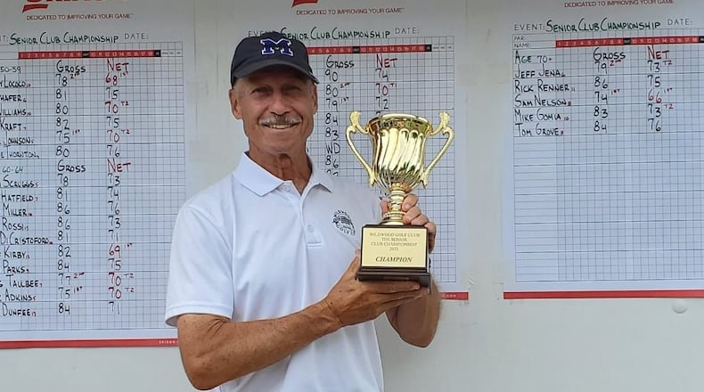 Sam Nelson, 74, became the oldest golfer to win the Senior Men's Championship at Wildwood Golf Club in Middletown. Nelson shot a 3-over 74 and won his second senior championship and first since 2002. CONTRIBUTED