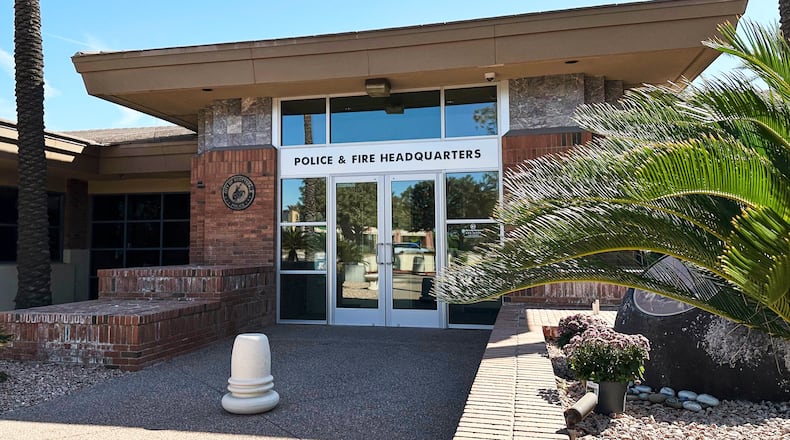 The Scottsdale Police Department is seen on Friday, Nov. 14, 2025, in Scottsdale, Ariz. (AP Photo/Sejal Govindarao)