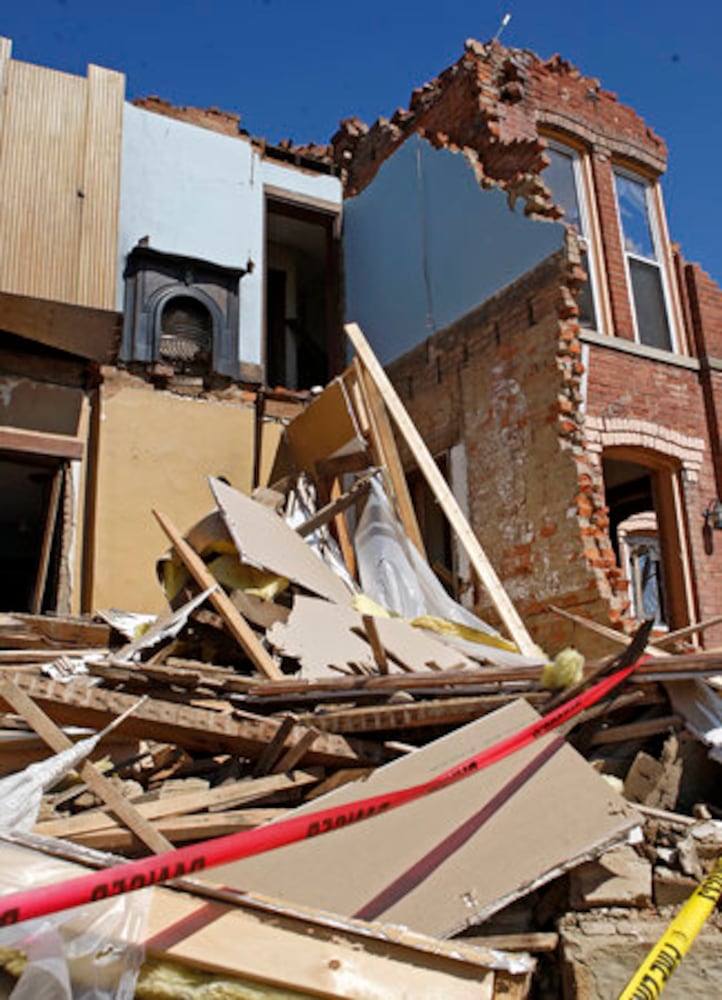 Tornado damage cleanup in Moscow, Ohio