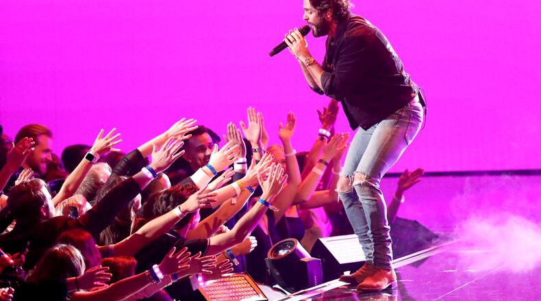 LOS ANGELES, CALIFORNIA - NOVEMBER 24: Thomas Rhett performs onstage during the 2019 American Music Awards at Microsoft Theater on November 24, 2019 in Los Angeles, California. (Photo by JC Olivera/Getty Images)