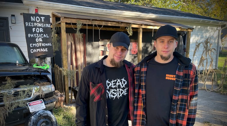 David and Daniel Whiller have built Occultist, a home haunt at 3441 Beechgrove Road in Moraine. NATALIE JONES/STAFF
