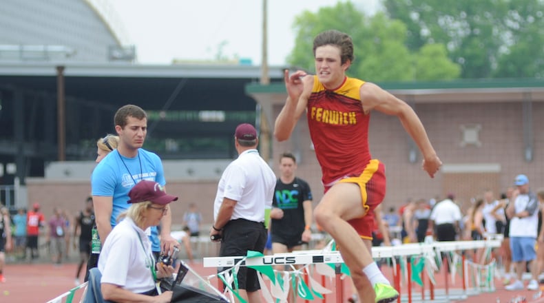 Fenwick senior Jonathon Hoerlein was third in the D-I state long jump. MARC PENDLETON / STAFF
