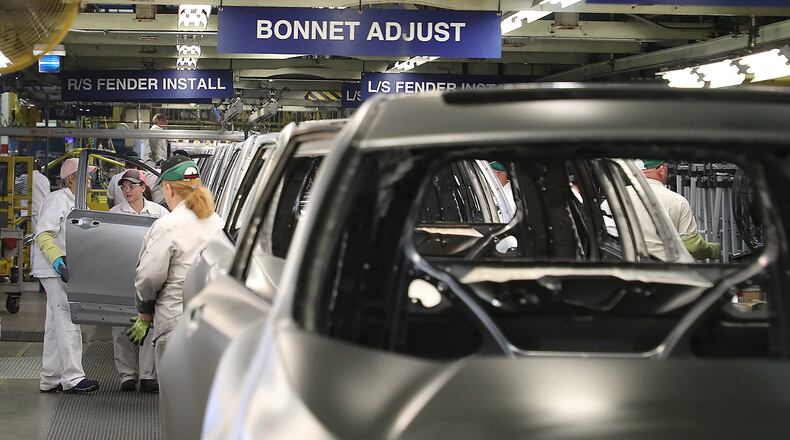 Honda’s East Liberty assembly line in late 2019. BILL LACKEY/STAFF