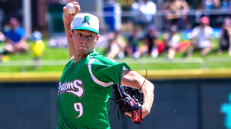 Dayton starter Carson Rudd and two other pitchers combined on a two-hitter Sunday in a 7-0 win at Great Lakes.. Jeff Gilbert/FILE