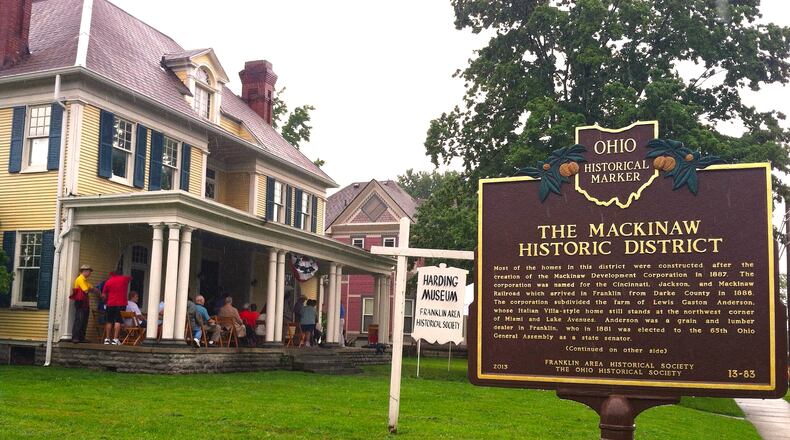 Ohio Historical Marker for The Mackinaw Historic District. Source: RemarkableOhio.org