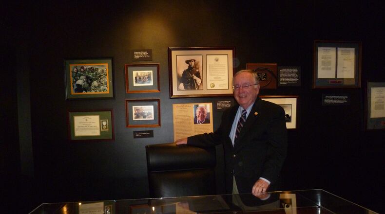 Retired U.S. Rep. Dave Hobson, R-Springfield, visits his recreated Congressional office at the Clark County Historical Society’s Heritage Center.