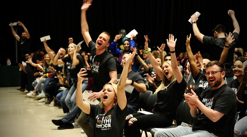 Wright State University Medical students cheer and celebrate for other students during at Match Day event on Friday March 18, 2022. MARSHALL GORBY\STAFF
