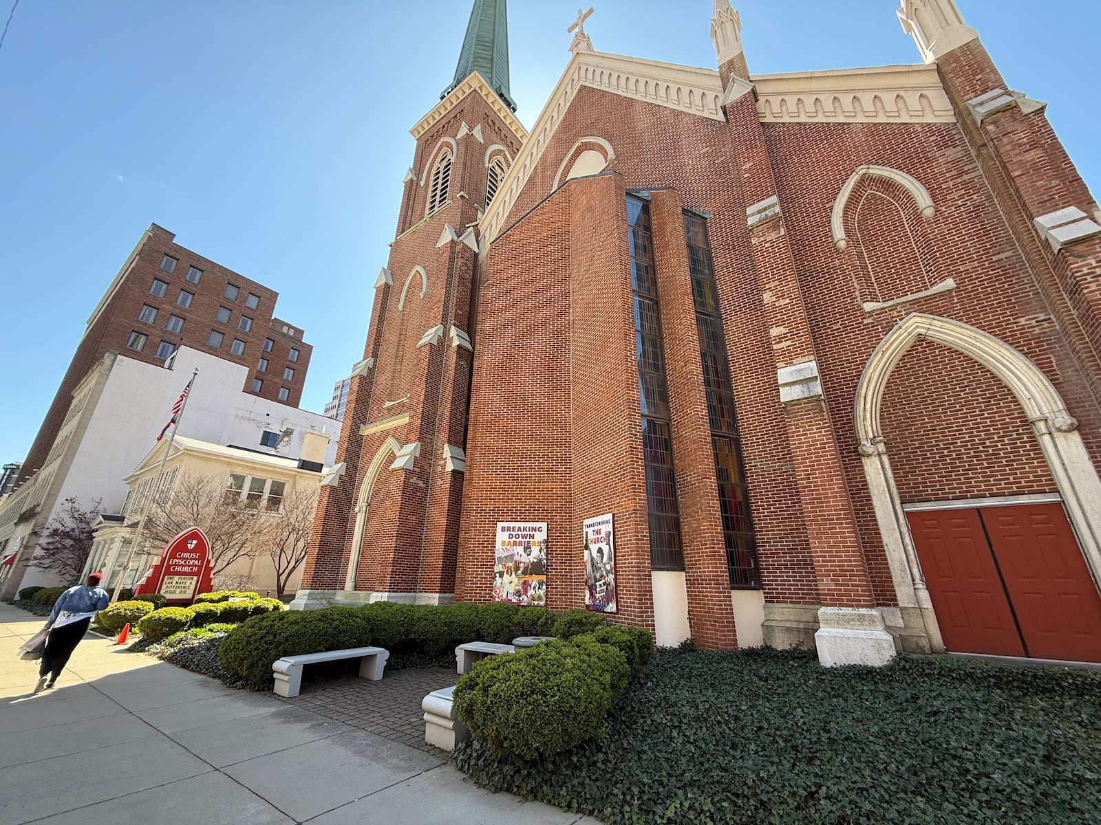 Christ Episcopal Church at 20 W. First St. in downtown Dayton is located in the NATO Village security zone. But the church will serve as a "sanctuary for peace" during the NATO Assembly from Thursday to Monday. CORNELIUS FROLIK / STAFF