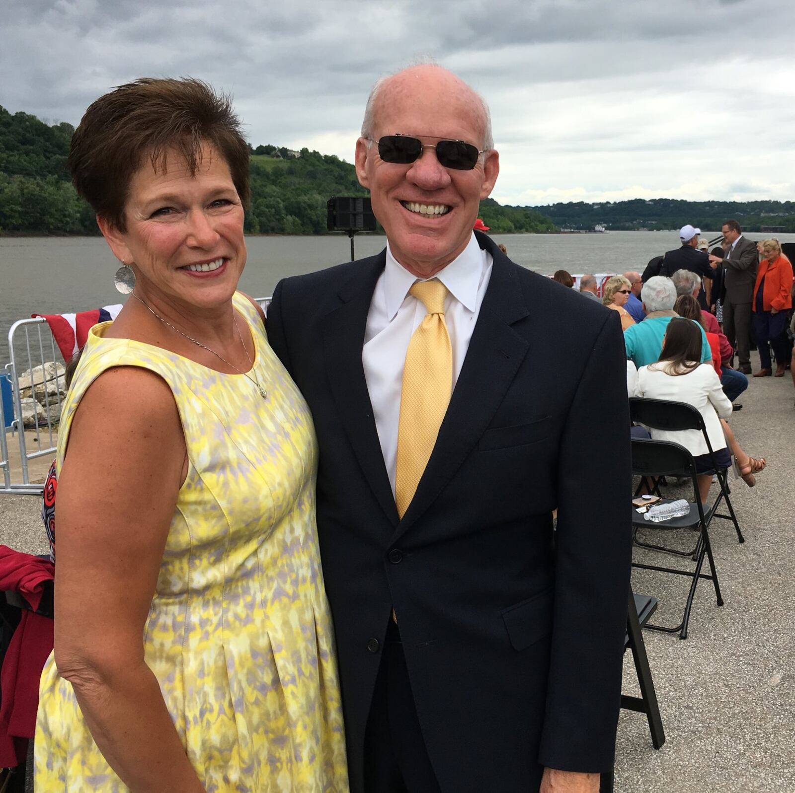 Tom Jones, chairman of the board of Bryan Equipment Sales in Cincinnati, and his wife, Linda, attended President Donald Trump’s speech in Cincinnati on Wednesday.
