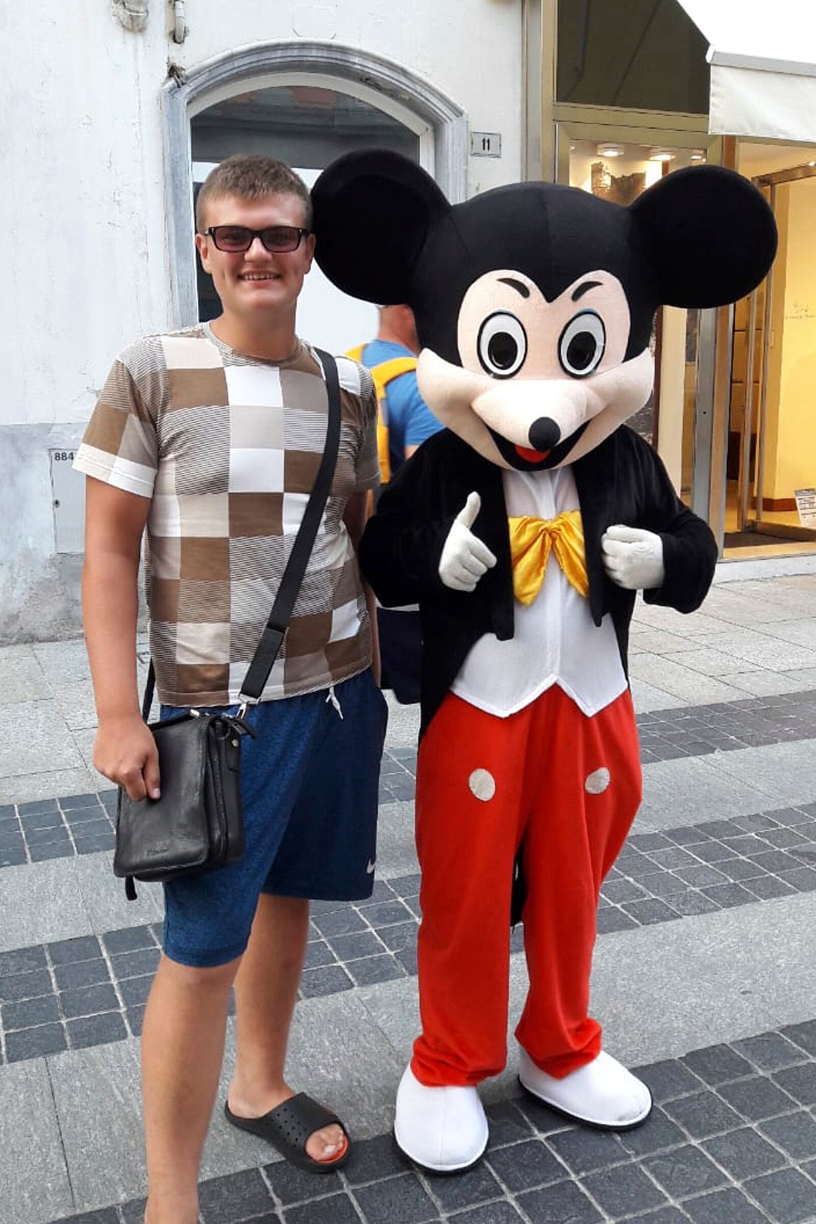 FILE - This photo provided by Tetiana Shkriabina shows her son, Mykyta Shkriabin, during a tour across Europe in 2018. (Tetiana Shkriabina via AP, File)