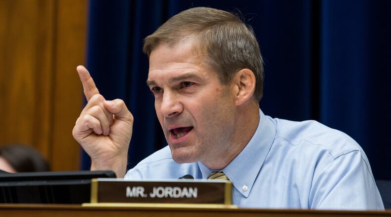 Rep. Jim Jordan, R-Urbana, will soon become the top Republican on the House Judiciary Committee, the committee that finalized the two articles of impeachment late last year, The Hill and Politico reported late Thursday. (Photo by Drew Angerer/Getty Images)