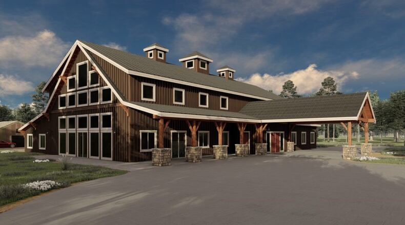 This is a rendering of the Stone Valley Meadows event center. A small barn and silo are to be preserved on the site. CONTRIBUTED