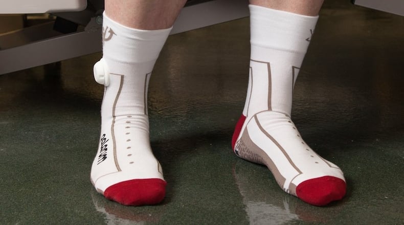 Palarum PUP (Patient is UP) SmartSocks are designed to prevent patient falls in hospital rooms. The technology was developed in Lebanon and is being used in several healthcare systems across the nation. CONTRIBUTED/PALARUM LLC
