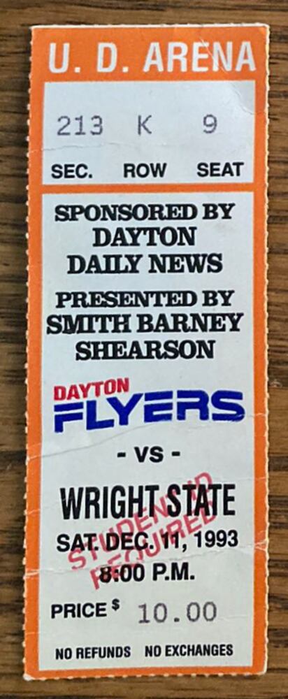 Dayton Flyers ticket stubs
