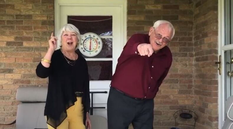 Angie Day’s family dances and sings along to their portion of the “Overcomer” mash-up.