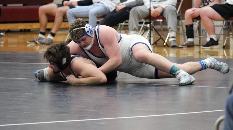 Tripp Johnson is 22-7 at 220 pounds for the Springboro Panthers this season. Contributed