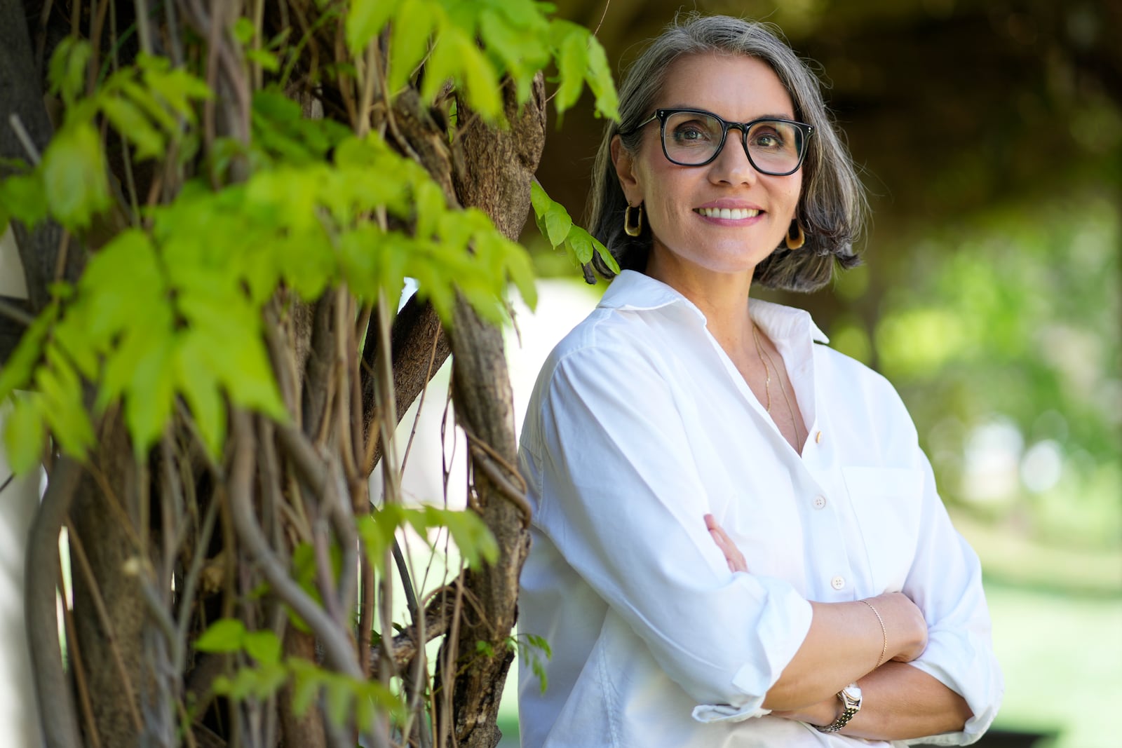 President and CEO of the Marguerite Casey Foundation Carmen Rojas poses for a portrait in Kansas City, Mo., on Tuesday, April, 22, 2025. (AP Photo/Ed Zurga)