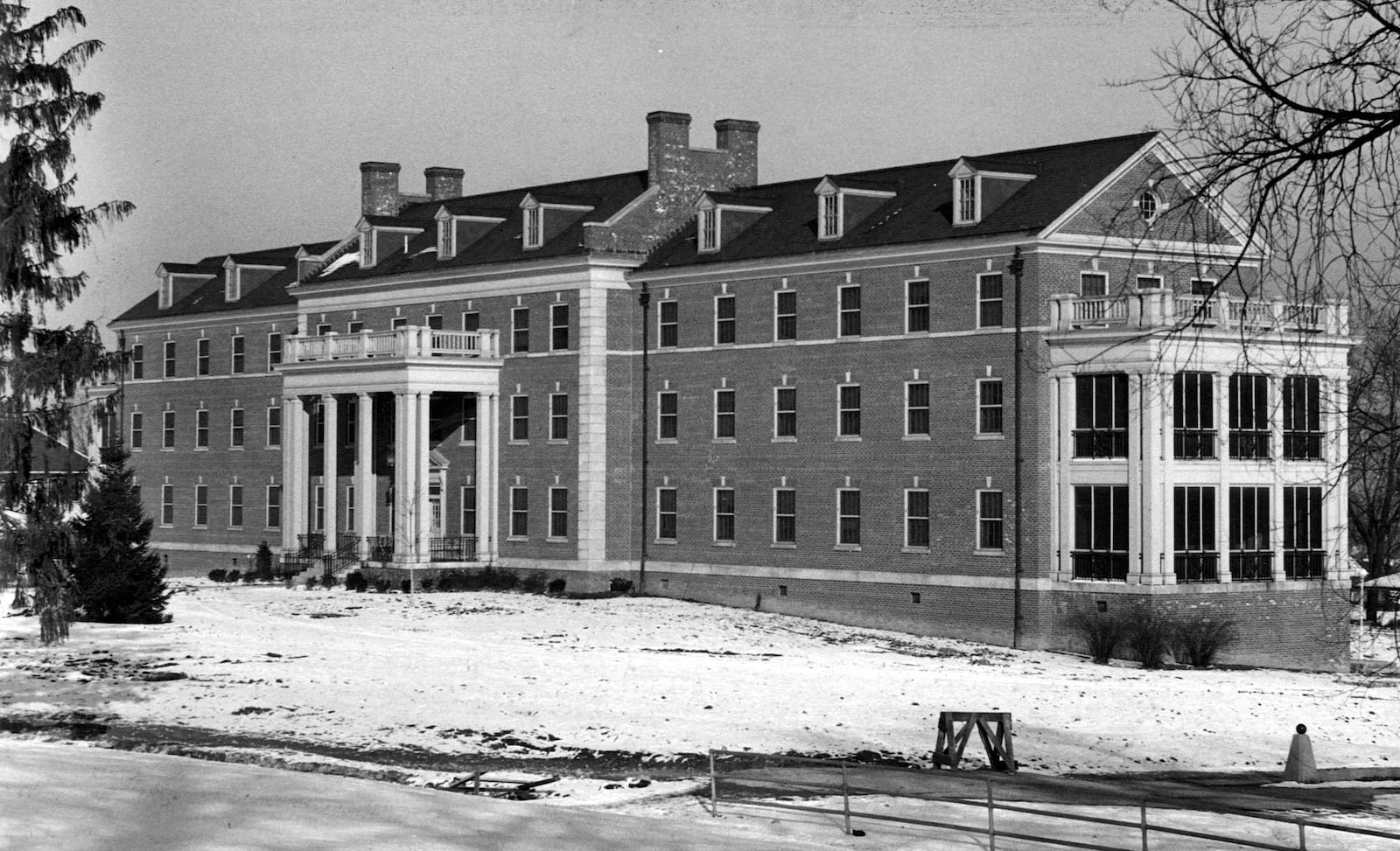 An undated photo of building 400 on the Dayton VA campus. The building was once known as "Miller Cottage," a barracks built to house female veterans. VA photo