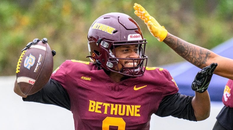 Bethune-Cookman receiver Maleek Huggins committed to Miami University over the weekend. BETHUNE-COOKMAN ATHLETICS PHOTO