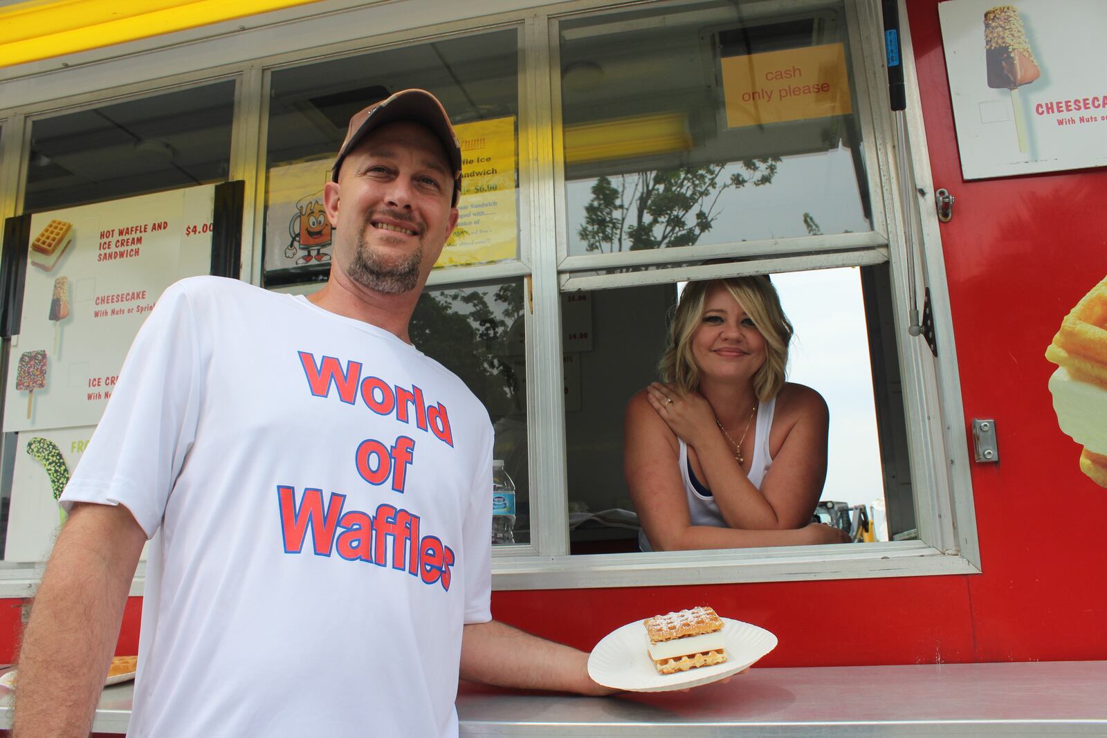 This fair treat takes ice cream sandwich to a whole new level. Try this hot waffle ice cream sandwich at the Montgomery County Fair. AMELIA ROBINSON/STAFF