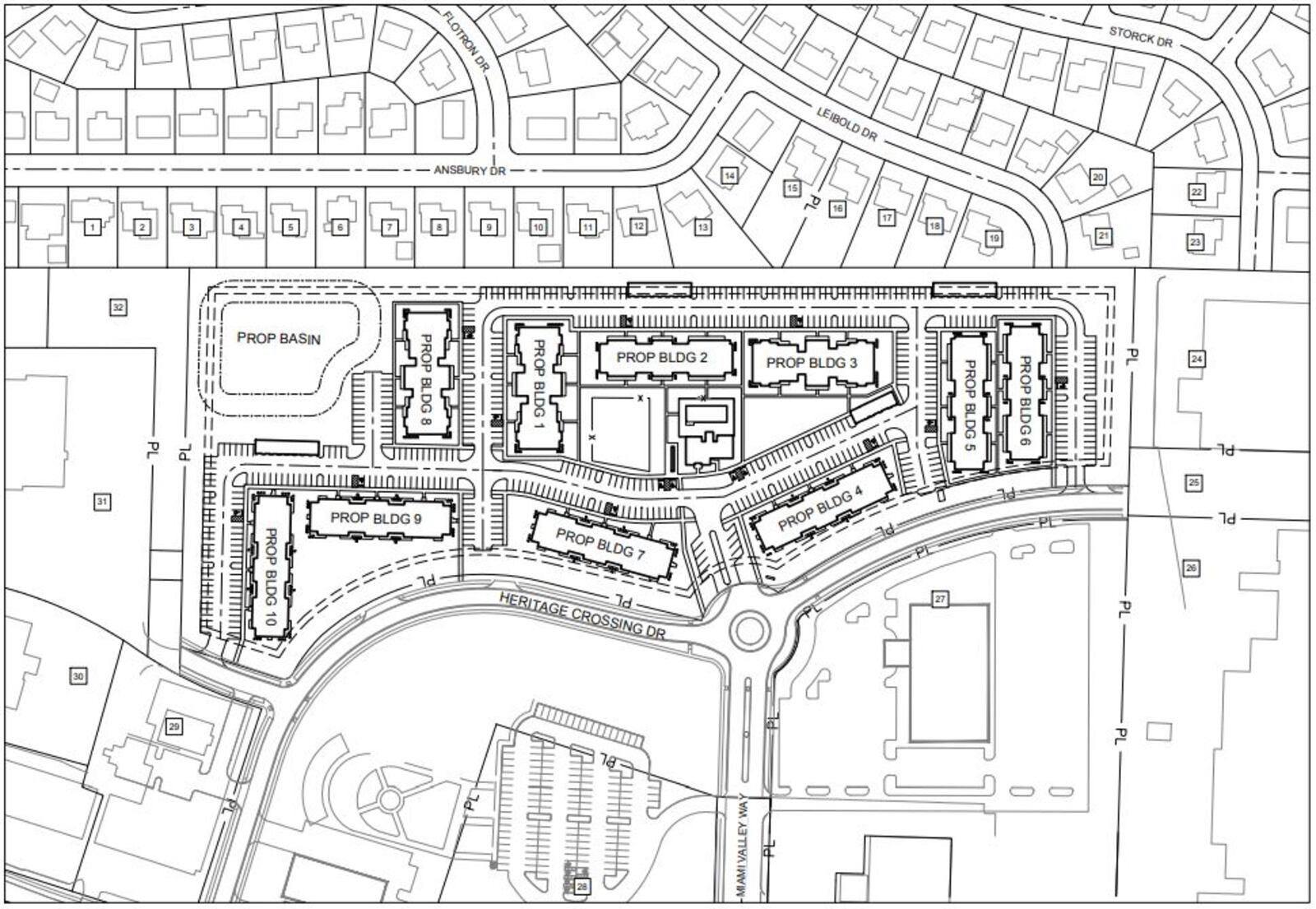 Site plans of the apartment housing development proposed by Continental Properties. CONTRIBUTED