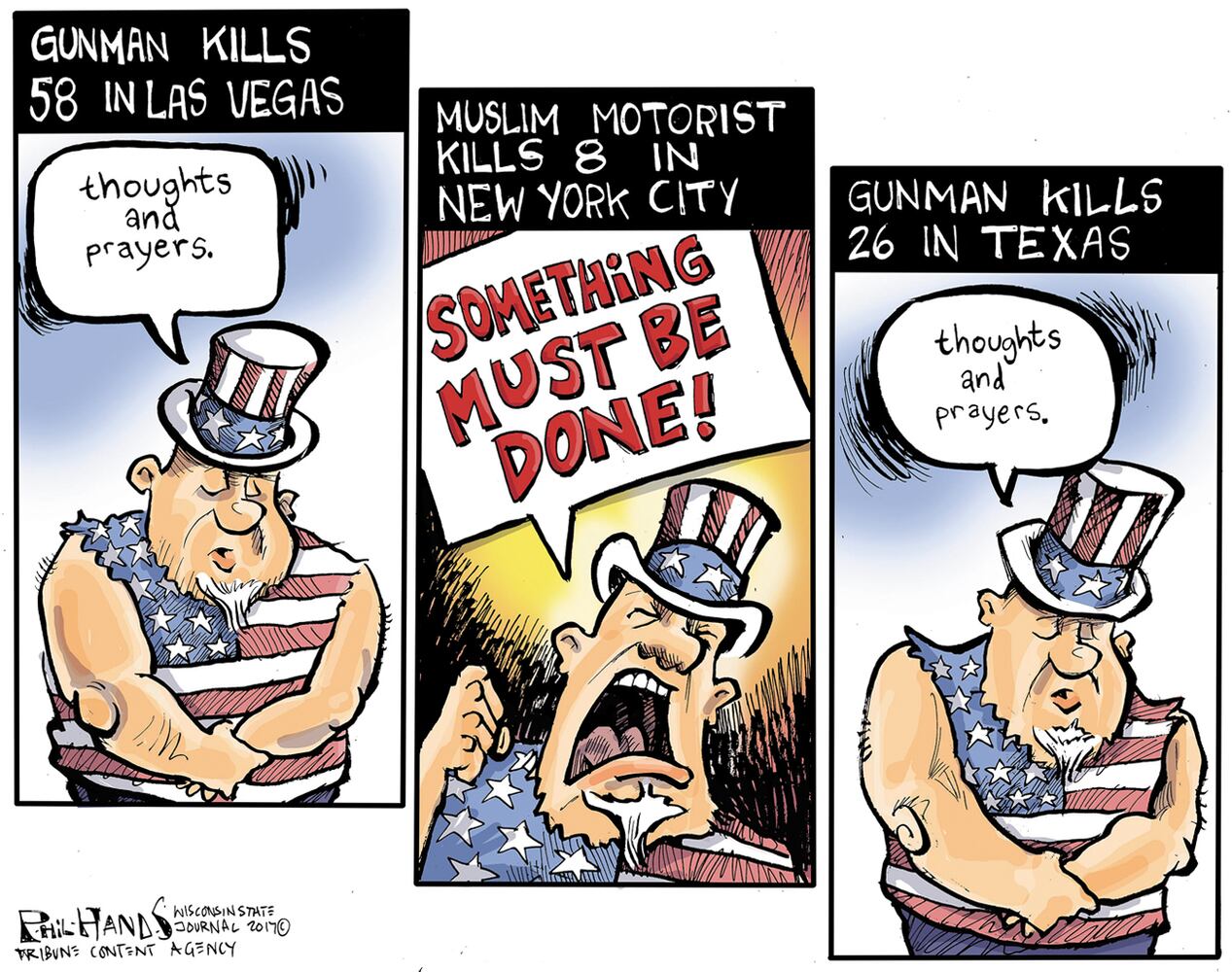 Week in cartoons: Guns, Russia, Trump and more