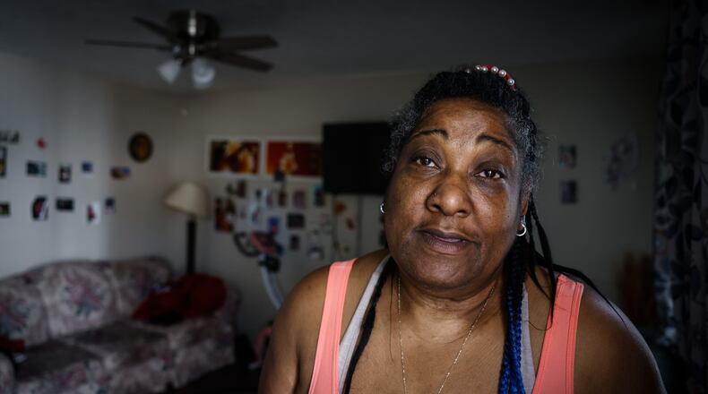 Kathy Jacobs, 60, lives in her Dayton apartment without heat. Jacobs said she called Miami Valley Community Action Partnership to get help with no response. Jacobs has medical issue which prevents her from driving. JIM NOELKER/STAFF