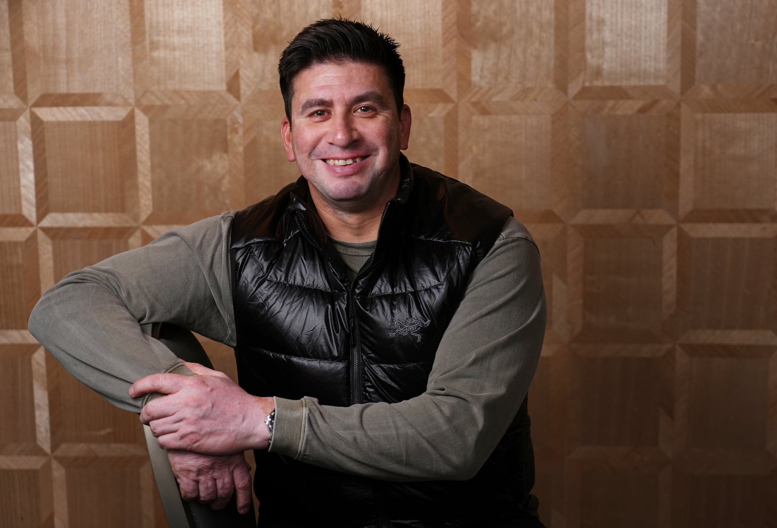 Ray Mendoza, co-writer and co-director of the film "Warfare," poses for a portrait at the London Hotel, Friday, March 28, 2025, in West Hollywood, Calif. (AP Photo/Chris Pizzello)