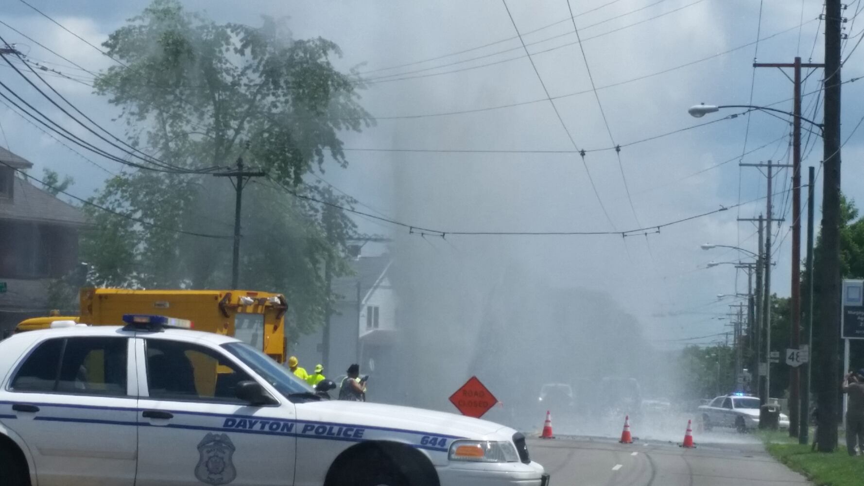 Water main break on North Main Street