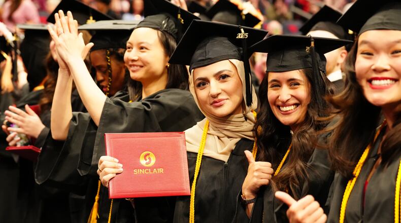 Sinclair Community College held its 2025 commencement ceremony on Friday, where this year nearly 8,000 degrees and certificates to more than 6,000 students were awarded.
Photo courtesy / Sinclair Community College.