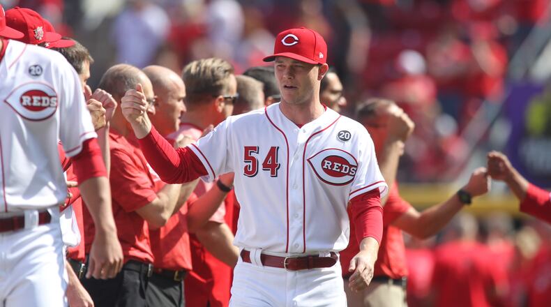 Reds pitcher Sonny Gray is introduced to the crowd before a game against the Pirates on Opening Day on Thursday, March 28, 2019, at Great American Ball Park in Cincinnati. David Jablonski/Staff