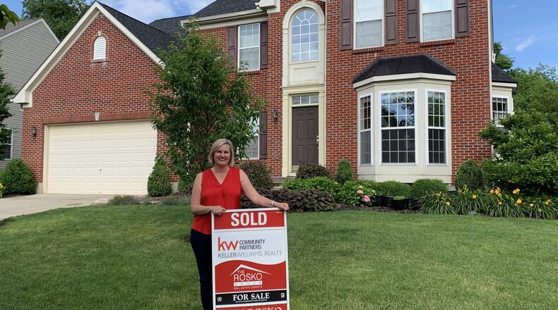 This house at 44 Stanton Dr. in Springboro’s Settlers Walk recently sold. Pictured is the real estate agent, Jodi Rosko, co-owner of The Rosko Group at Keller-Williams Community Partners. CONTRIBUTED by Jodi Rosko