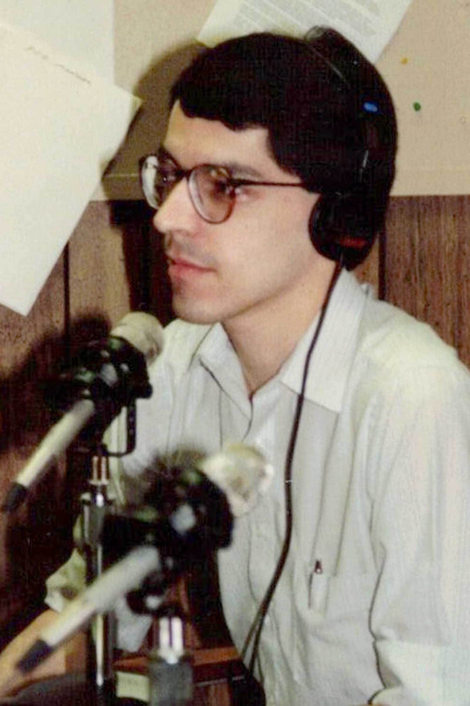 On air host Adam Alonzo is pictured broadcasting in 1990.
CONTRIBUTED