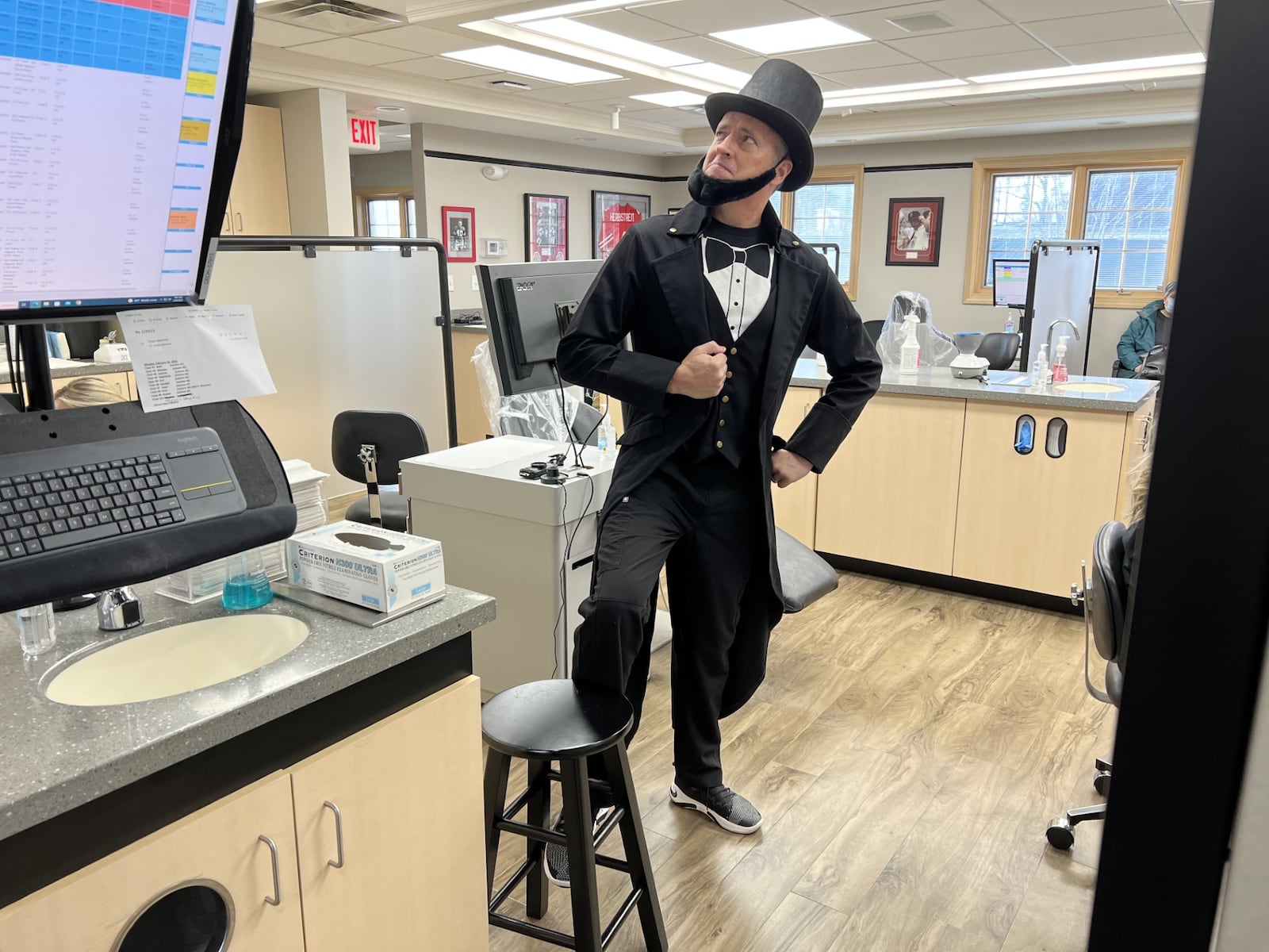 Dr. Steve Burke, who recently stepped down from Burke Orthodontics after 30 years as an orthodontist, strikes a Presidents Day pose. The practice has locations in Centerville and Huber Heights. CONTRIBUTED