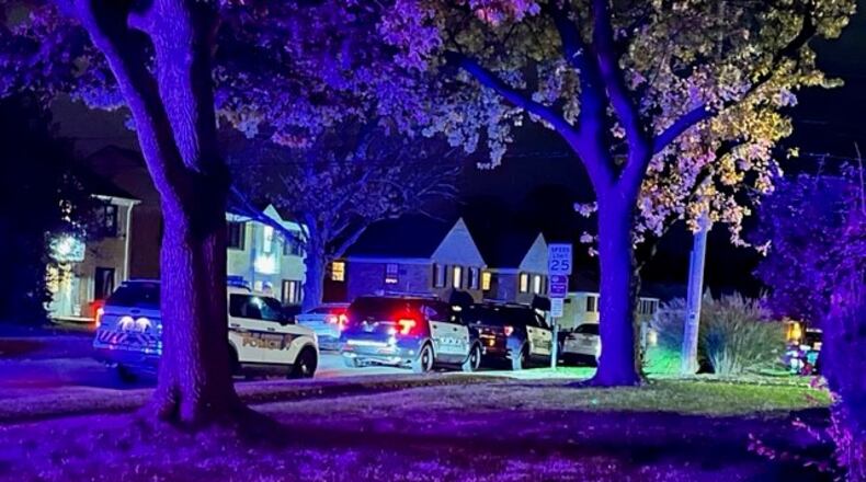 Multiple police officers from Kettering and Oakwood were outside an apartment building in the 500 block of Aberdeen Avenue Monday night, Nov. 1, 2021, in Kettering. CONTRIBUTED