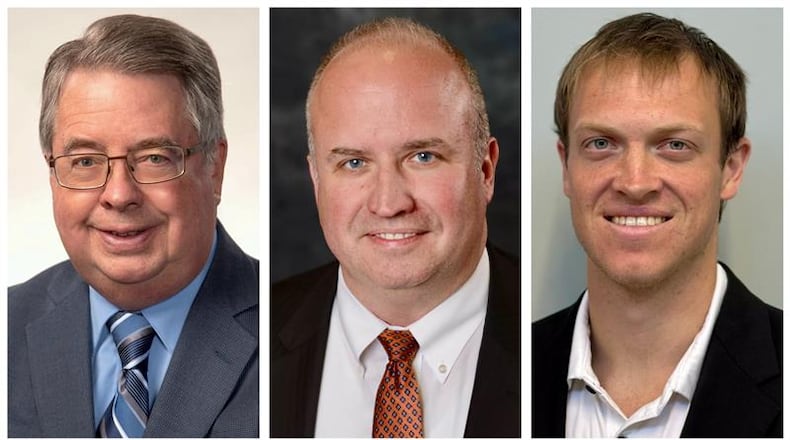 Running for two spots on the Miami Twp. Board of Trustees are Miami Twp. Fiscal Officer Bob Matthews, Miami Twp. Trustee President Terry Posey Jr. and Drew Barry.