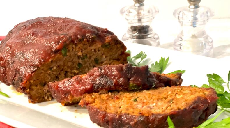 Air Fryer Meatloaf with Barbecue Sauce. GWYNN GALVIN/SWIRLSOFFLAVOR.COM