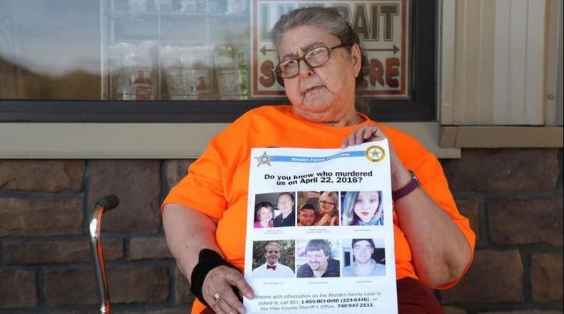 Geneva Rhoden poses with a poster at the Big Bear Lake Family Resort in Lucasville on Thursday, April 20, 2017. BROOKE LAVALLEY / THE COLUMBUS DISPATCH