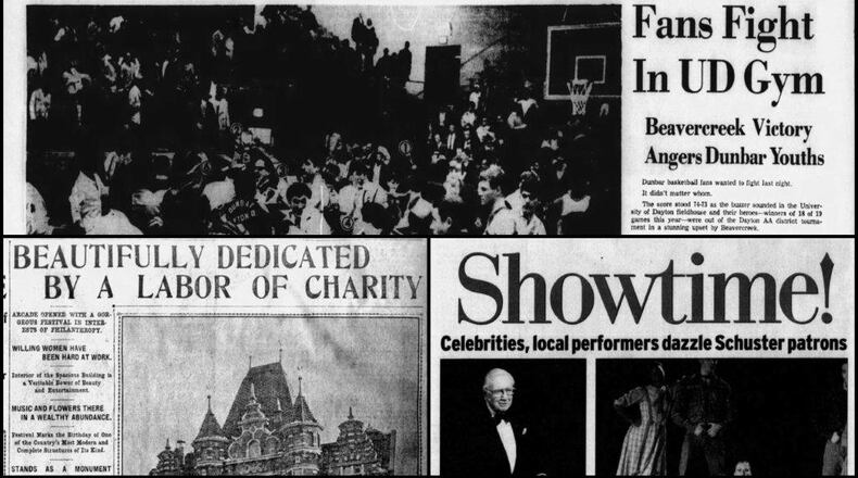 Dayton Daily News collage of front pages.