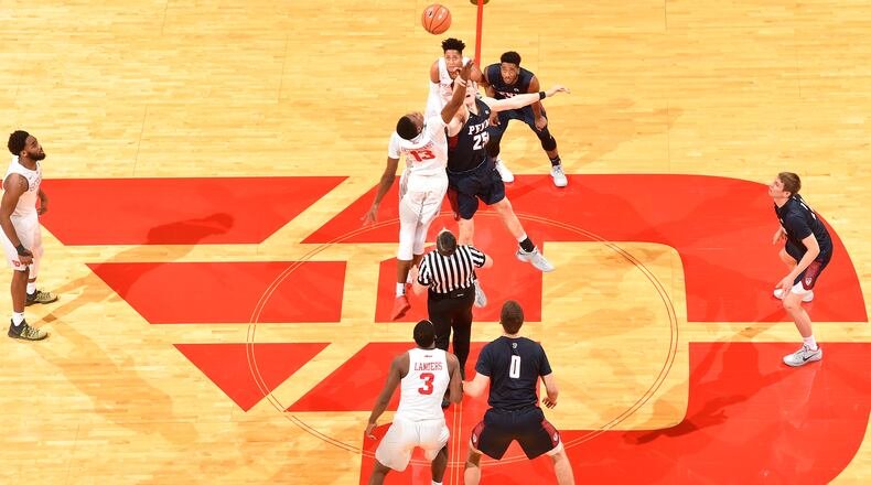 The Dayton Flyers dropped a 78-70 decision to Penn on Saturday, Dec. 9, 2017 at UD Arena. It was the Flyers’ first loss to the Ivy League in 14 games. Erik Schelkun/Elestar Images