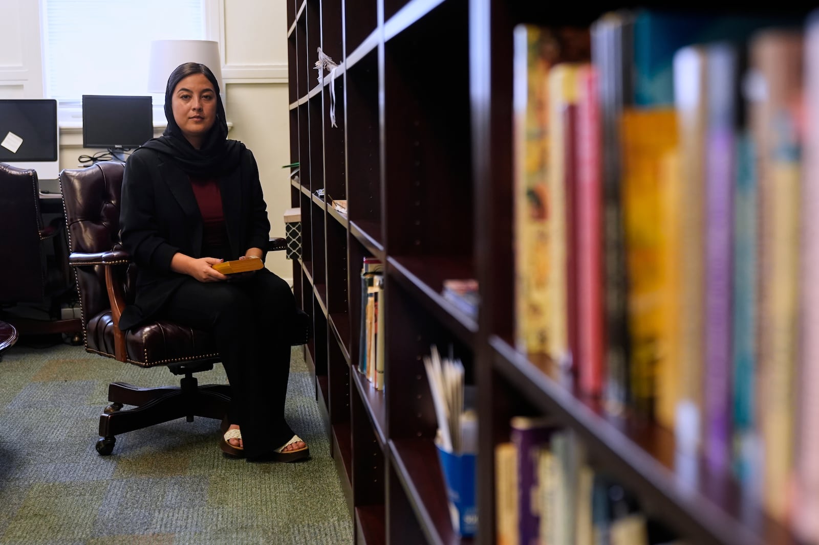 Negina Khalili poses for a portrait at work in New Orleans, Thursday, May 1, 2025. (AP Photo/Gerald Herbert)
