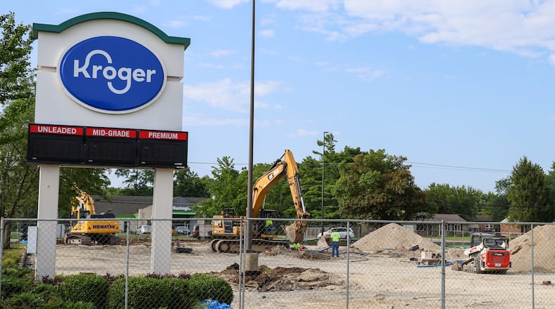The Kroger Fuel Center in Englewood is closed for an expansion and is expected to reopen this fall. The center will be upgraded to include a total of 18 fuel pumps. BRYANT BILLING / STAFF