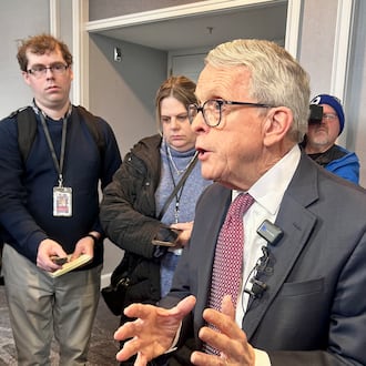 Ohio Gov. Mike DeWine addresses reporters in Columbus on Feb. 5, 2026. AVERY KREEMER / STAFF