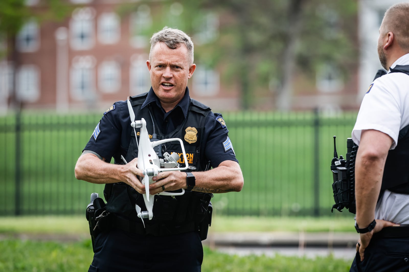 Dayton police flying a drone at Gettysburg.