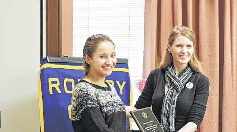 Northmont senior, Taylot Evans (left) was named Student of the Month by the Rotary. CONTRIBUTED